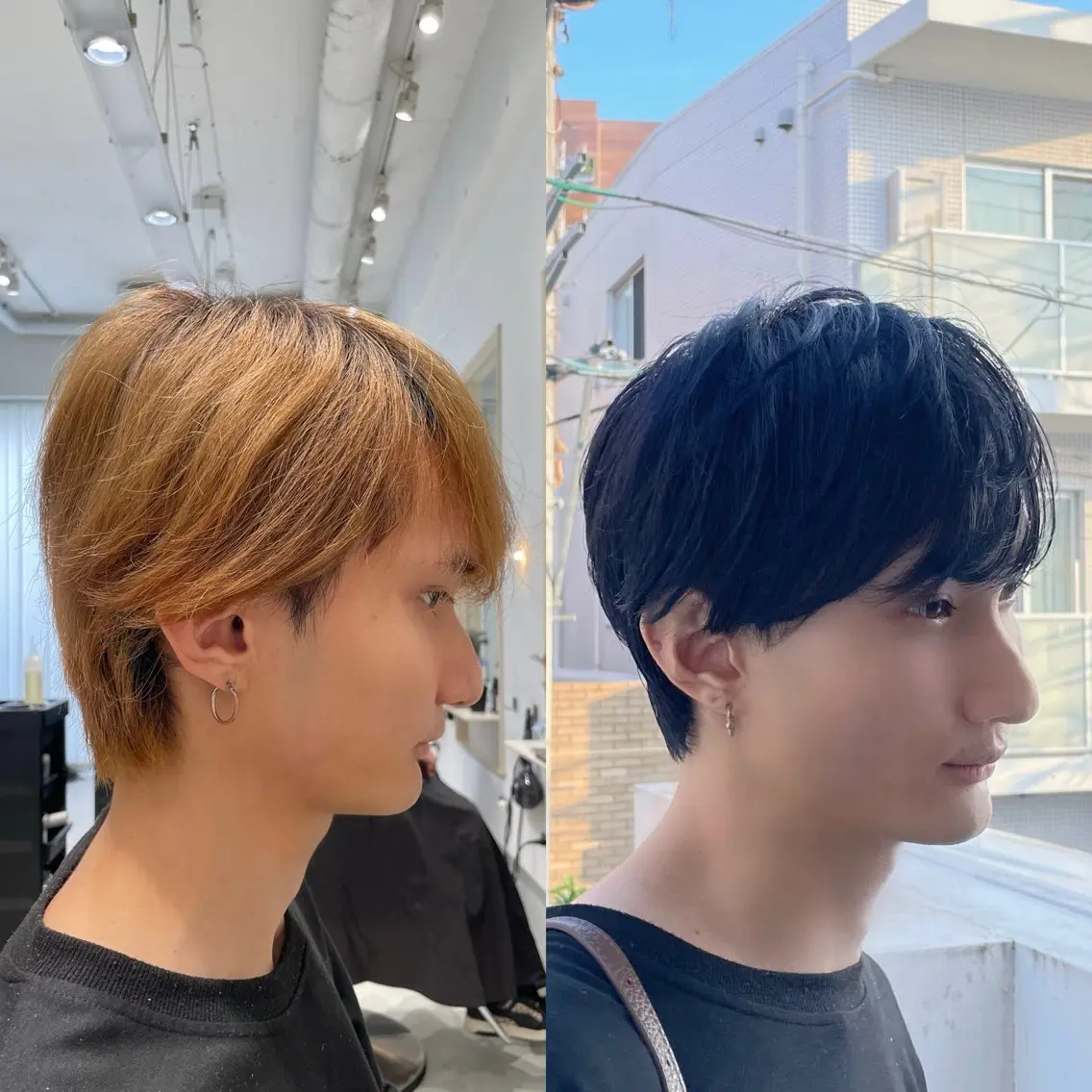 ショート カラー メンズ ブリ—チ🌈カラ— 🌀パ—マ🌿ちえのヘアスタイル