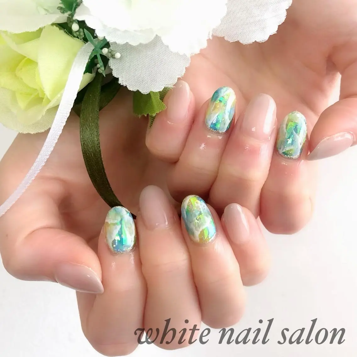 ネイル アートネイル フレンチネイル ジェルネイル ハードジェル 持ち込み ハンドネイル white nail salonのネイルデザイン