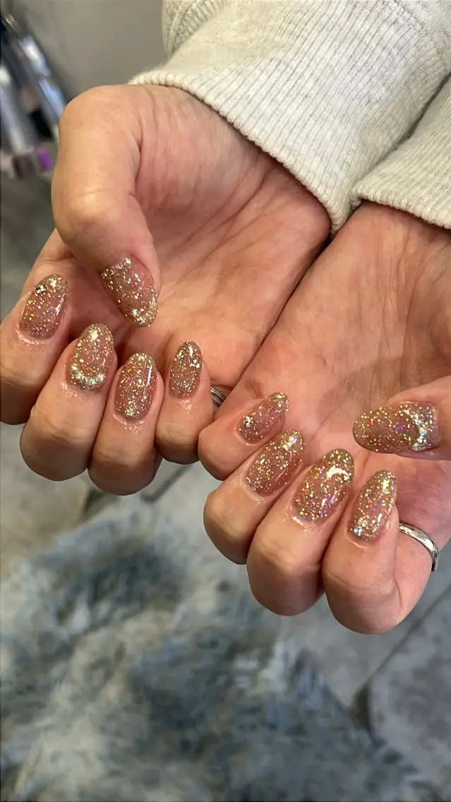 ネイル ブラウン フラッシュネイル NailByua 武蔵新城徒歩4分のネイルデザイン