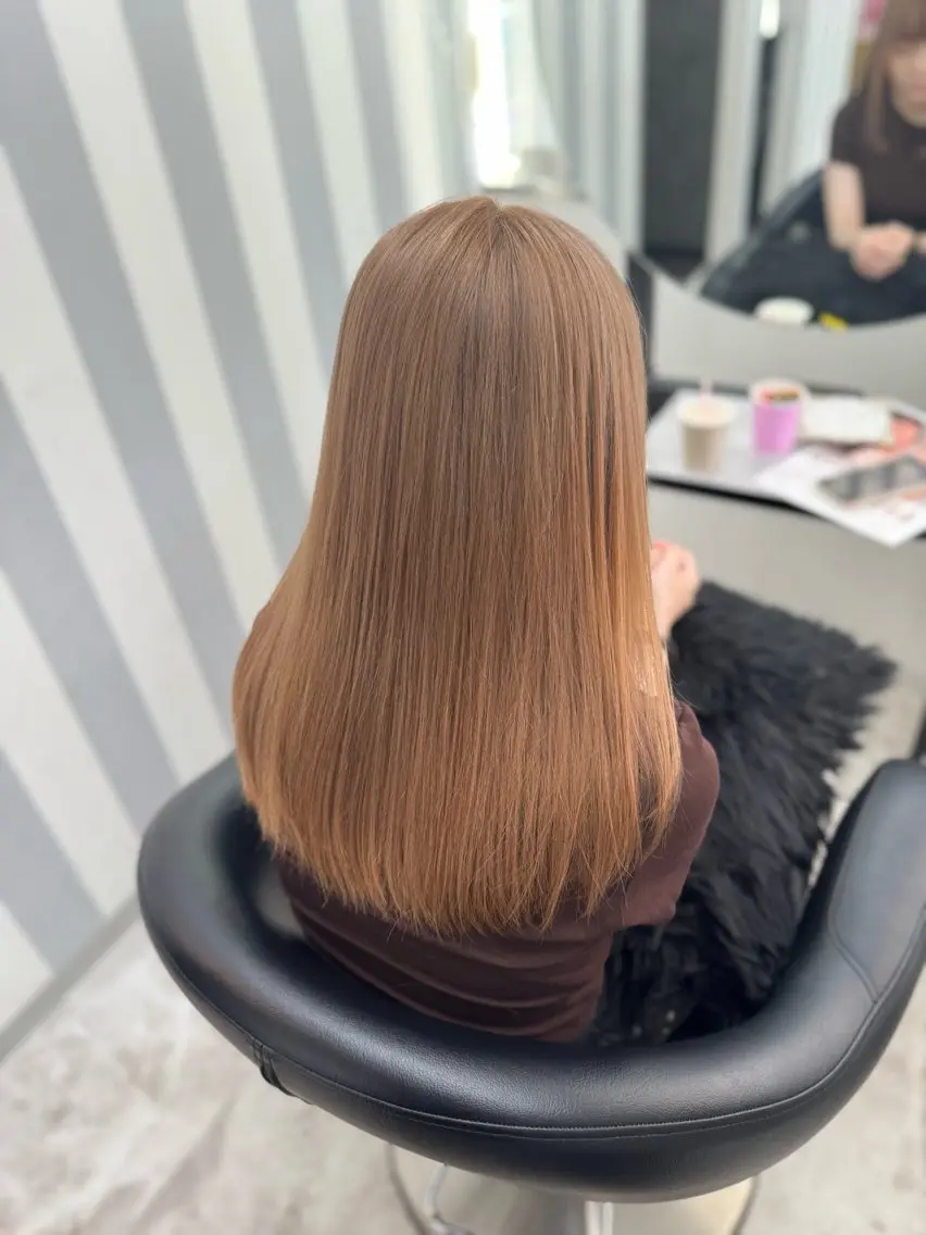 ロング カット ヘアカラー トリートメント ✨Noto 美髪/艶ブリーチのヘアスタイル