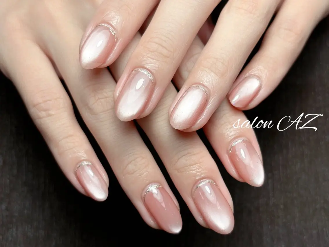 ネイル アートネイル 長さ出し フットネイル フレンチネイル ジェルネイル ハンドネイル salon AZのネイルデザイン