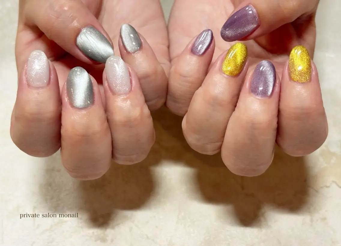 ネイル マグネットネイル ハンドネイル nail salon monailのネイルデザイン