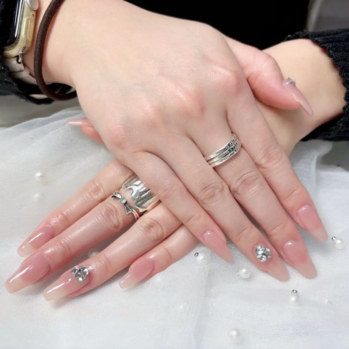 ネイル ハンドネイル H3 Nail Tsuki🦋💙のネイルデザイン