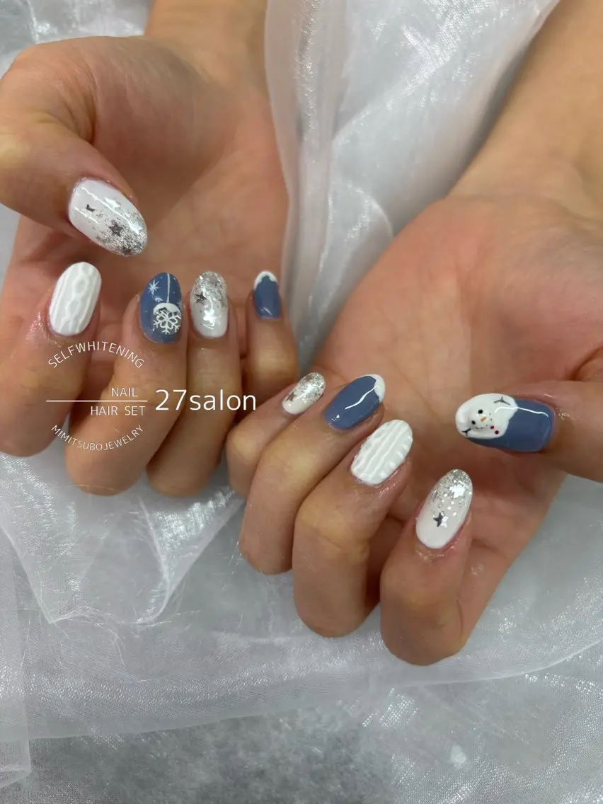 ネイル 冬ネイル ハンドネイル 27salon yuinaのネイルデザイン