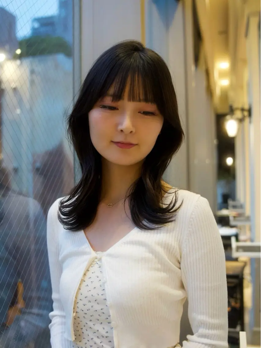 ミディアム カラー カット ヘアカラー 梅本 佳容子のヘアスタイル