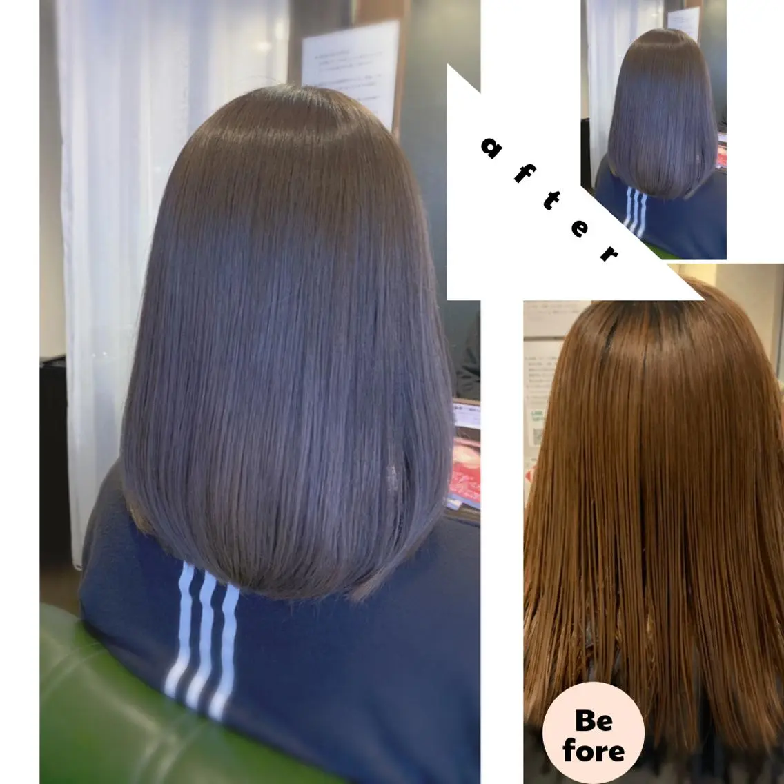 ミディアム カラー 透明感カラー ✨縮毛矯正✨髪質改善 ナカシマ ユミのヘアスタイル