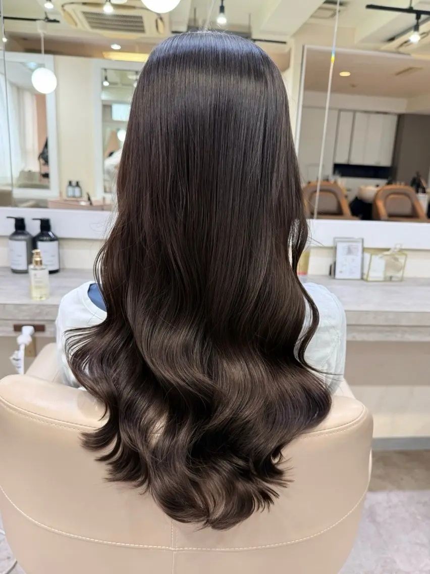 ロング パーマ カット パーマ トリートメント コテ巻き/パーマ/艶 透明感/荻原凜太郎のヘアスタイル