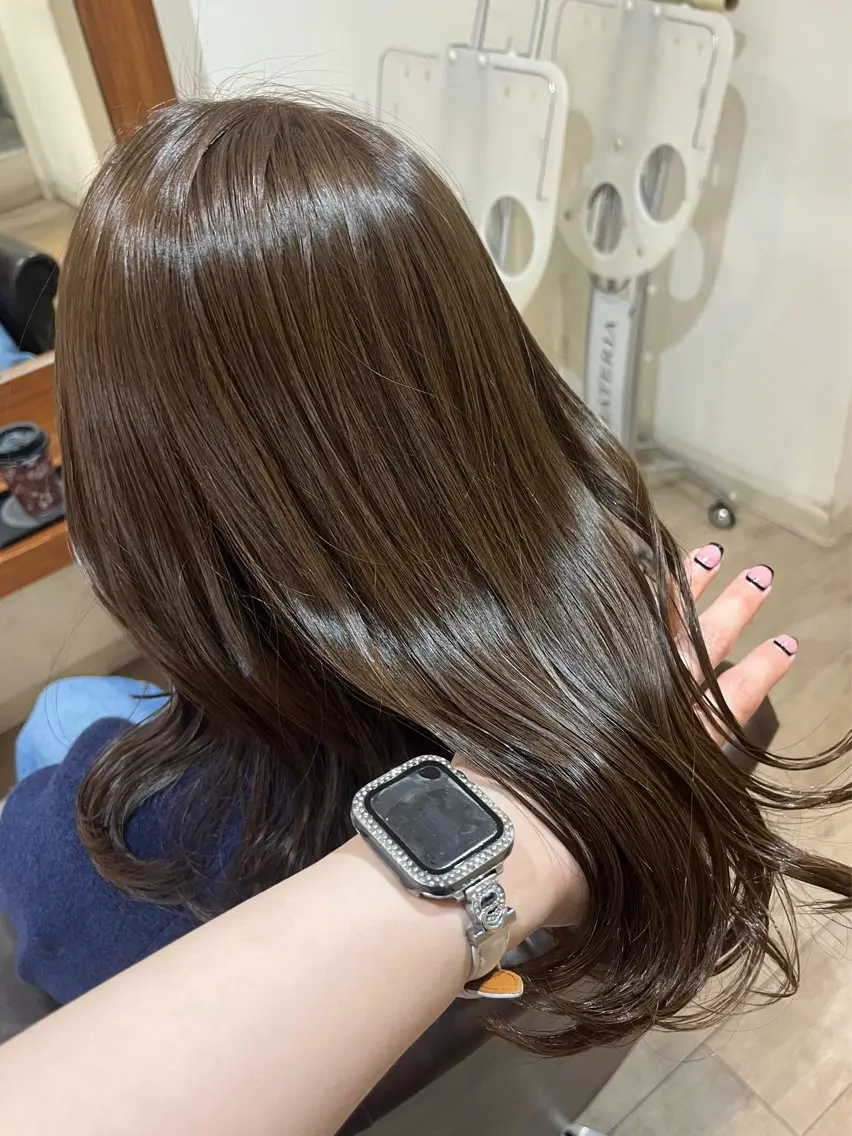 セミロング カラー ブリーチ ブリーチなしカラー misaki/透明感 カラー/尼崎美容室のヘアスタイル