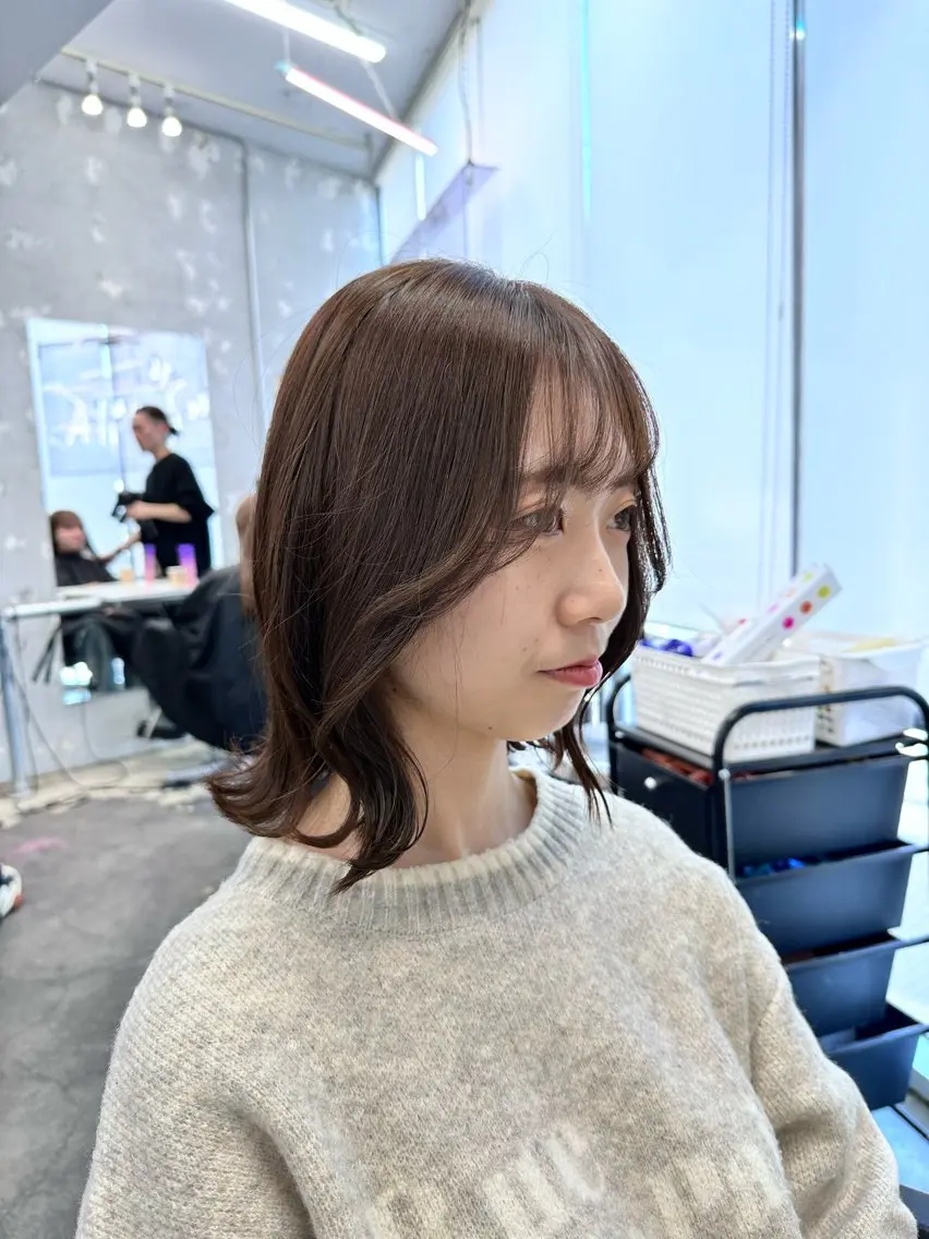 ミディアム カラー ヘアアレンジ ブラウンカラー 🎀モテ暖色× エクステ🎀あかりのヘアスタイル