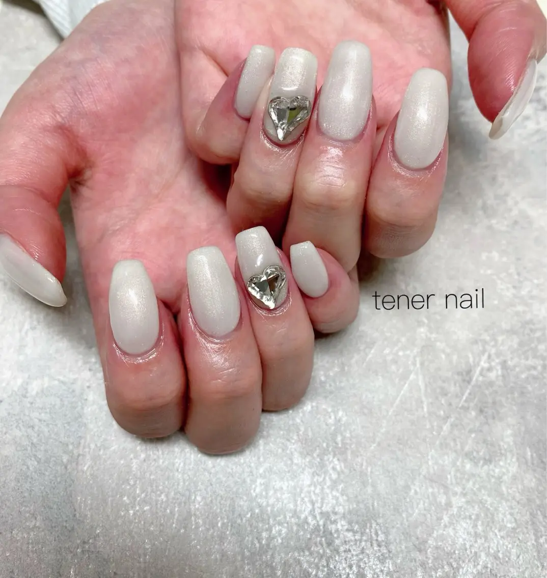 ネイル ハート ワンカラーネイル ハンドネイル テネルネイル tener nailのネイルデザイン