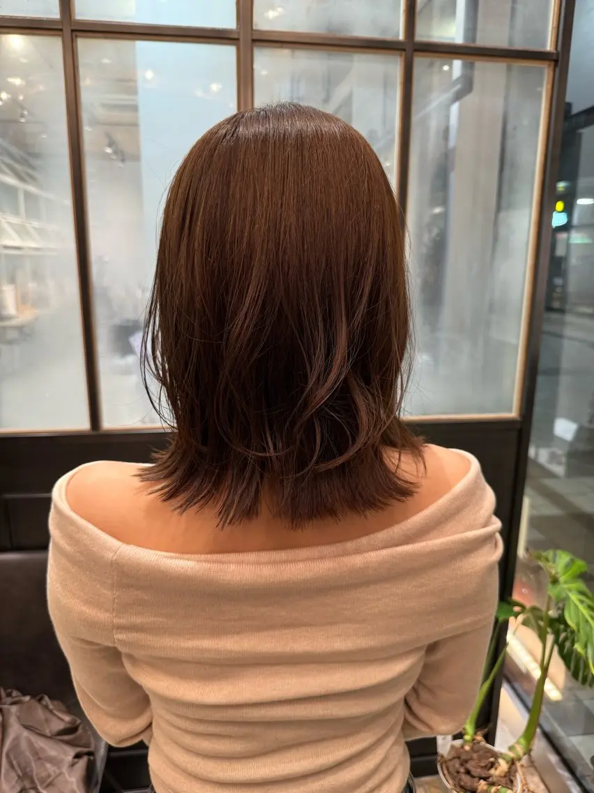 ミディアム カット ヘアカラー レイヤーカット /momocaのヘアスタイル