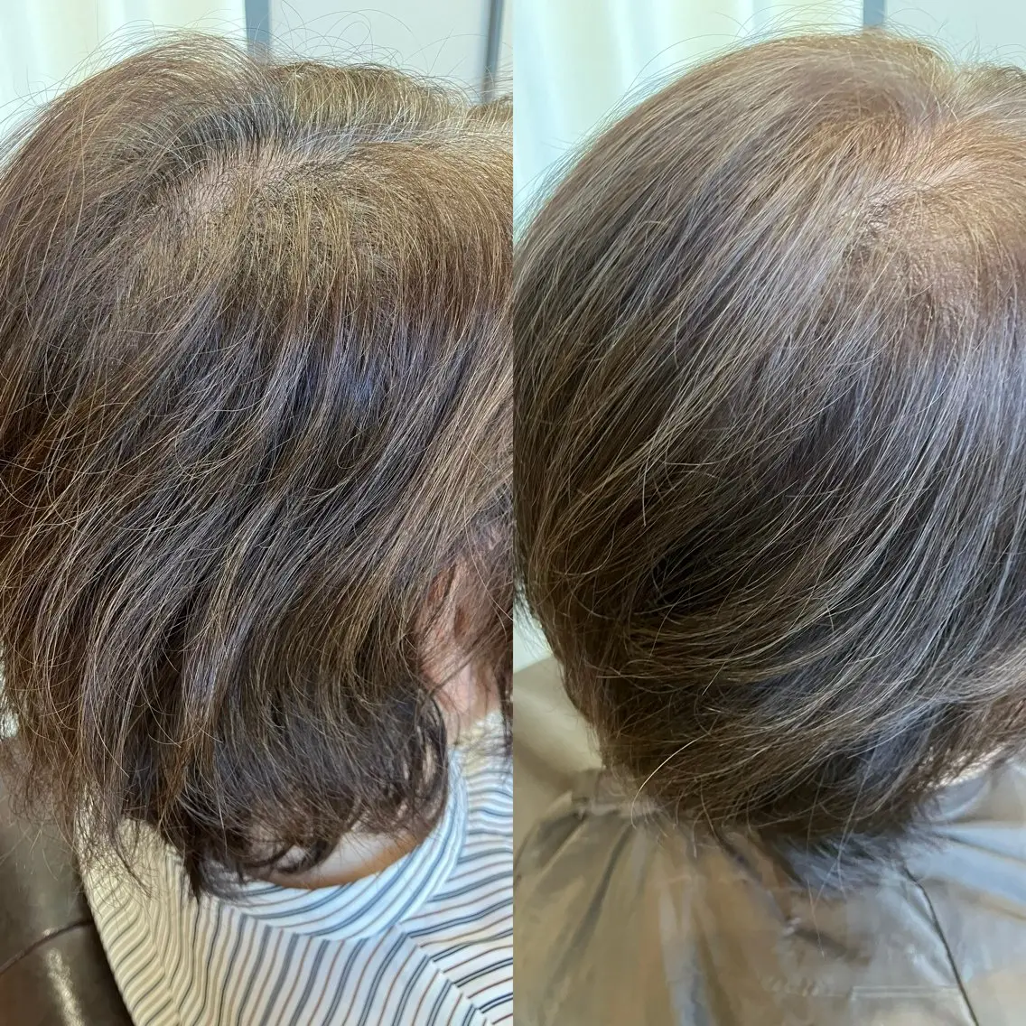カラー 黒髪 グレージュ 白髪ぼかし ミズヒロのヘアスタイル