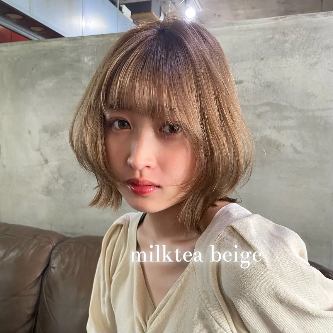 ミディアム ボブレイヤー ボブ レイヤーカット ヘアカラー 🌿ボブ/美髪矯正/ 透明感カラー/ルキのヘアスタイル