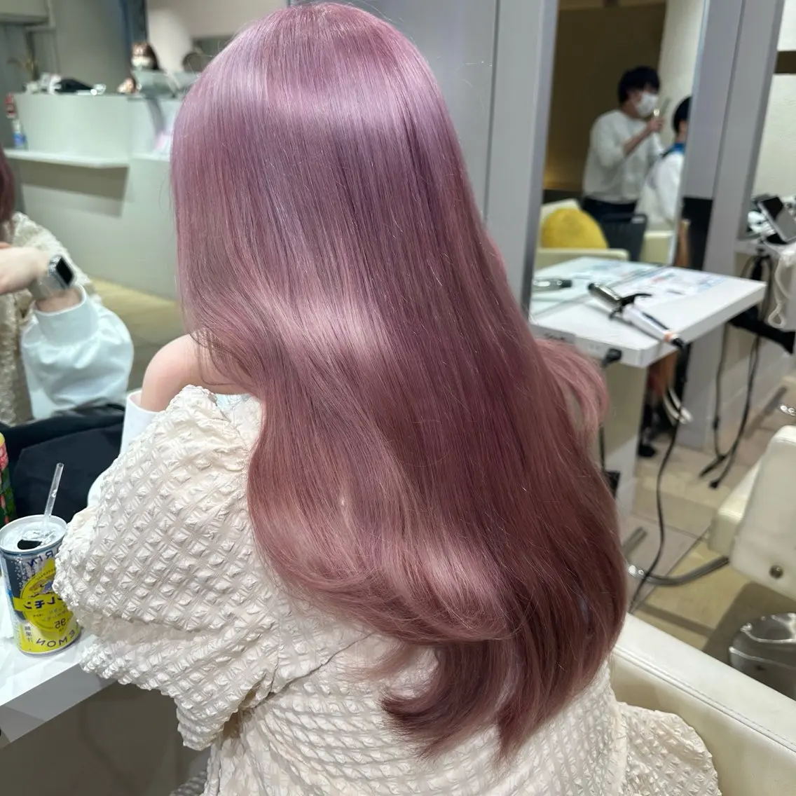 ロング カラー ブリーチ ケアブリーチ ラベンダーカラー ラベンダーピンク ピンクカラー ヘアカラー トリートメント 新宿/艶カラー 🎀韓国ヘアKANAのヘアスタイル