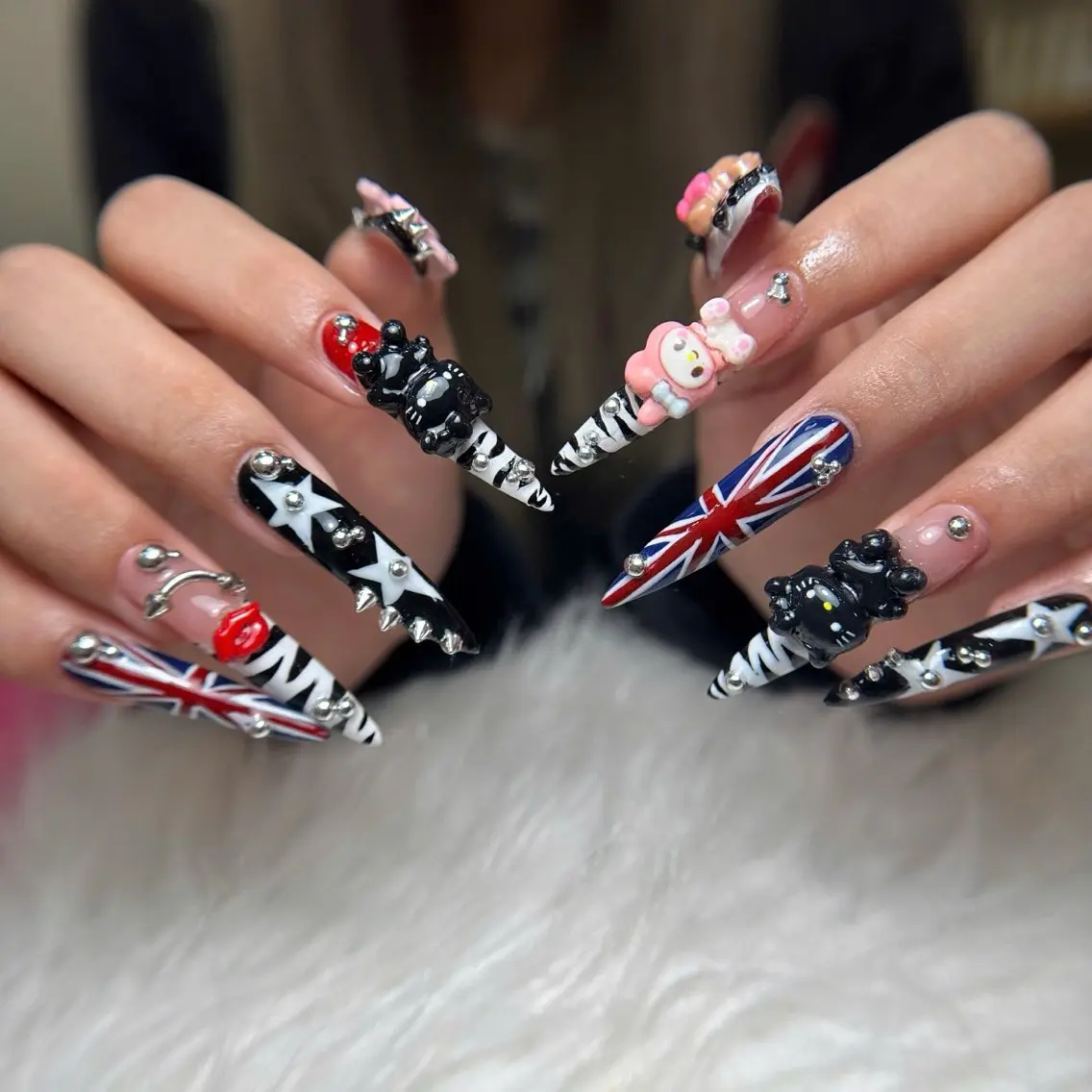 ネイル オーロラネイル 長さ出し フラッシュネイル フレンチネイル ジェルネイル Michi Nail Staffのネイルデザイン