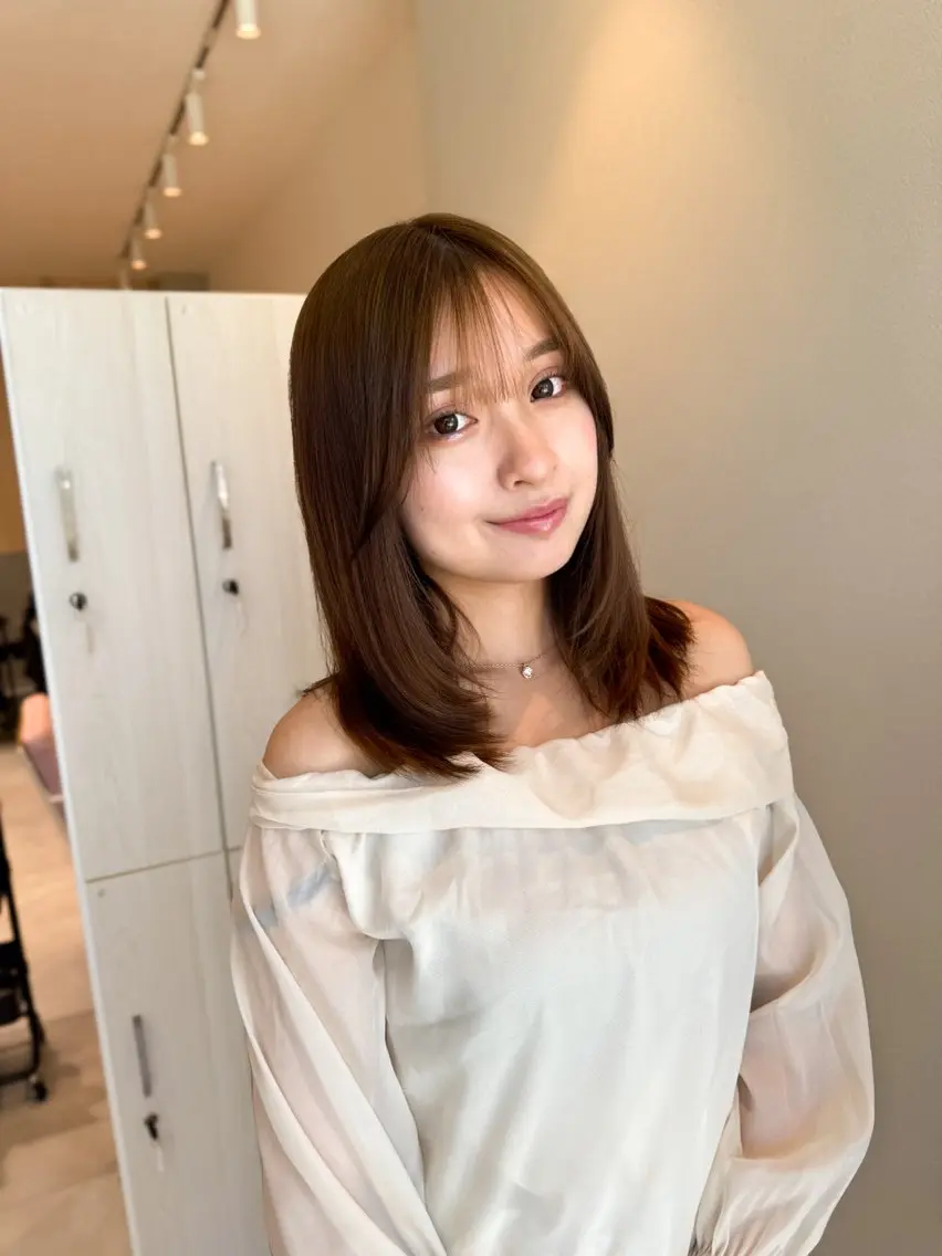 🔴🟡 韓国風レイヤー 【髪質改善】似合わせカット+オージュアトリートメント2stepの写真