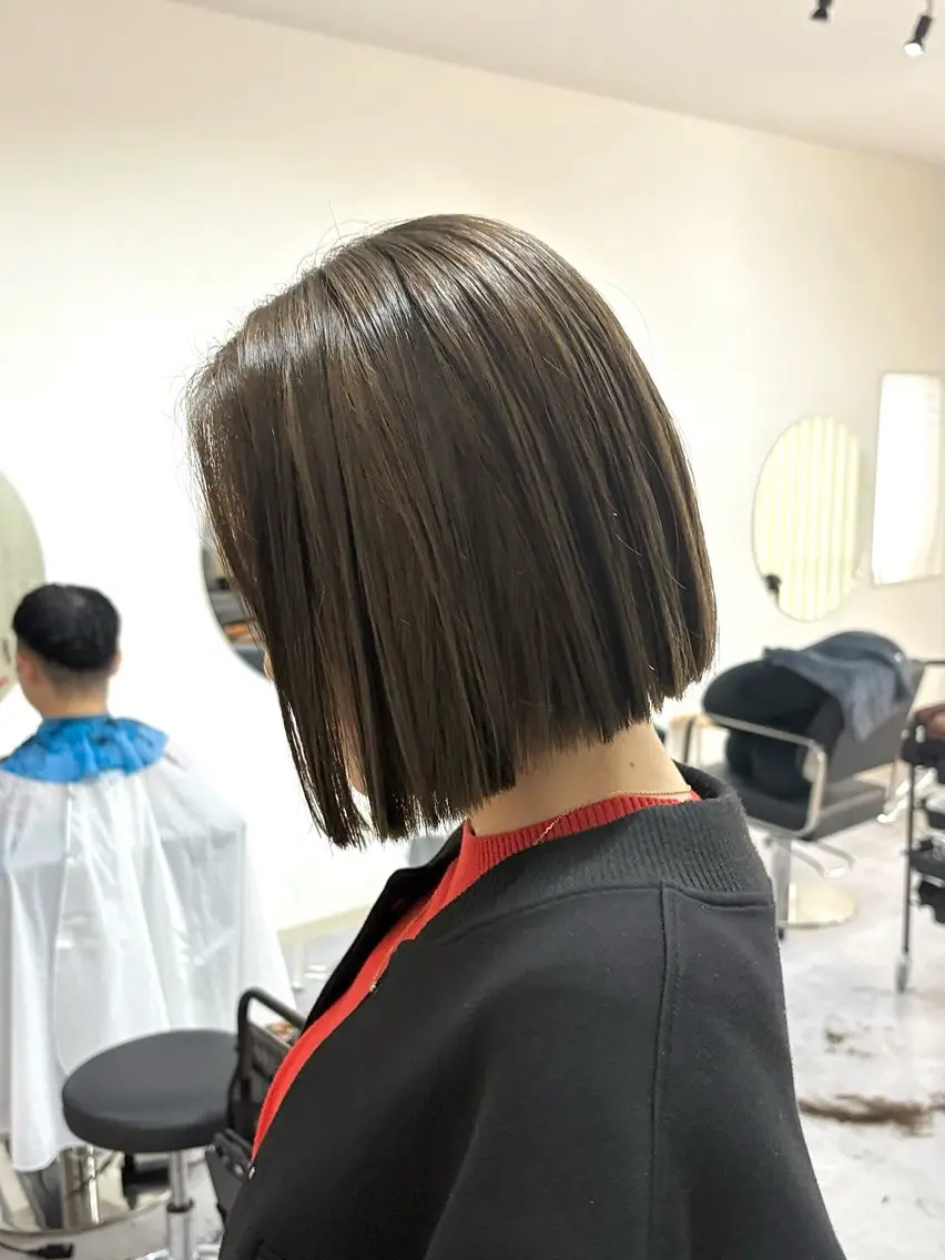 ミディアム カラー ベージュカラー ボブ カット ヘアカラー トリートメント ハル🌸柔色/ ブリーチなし/艶髪のヘアスタイル