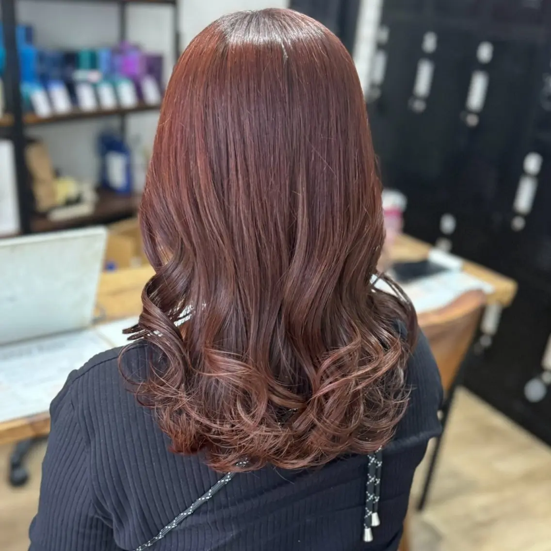 ミディアム カラー ヘアアレンジ ヘアカラー トリートメント あおい 🍒暖色カラーのヘアスタイル