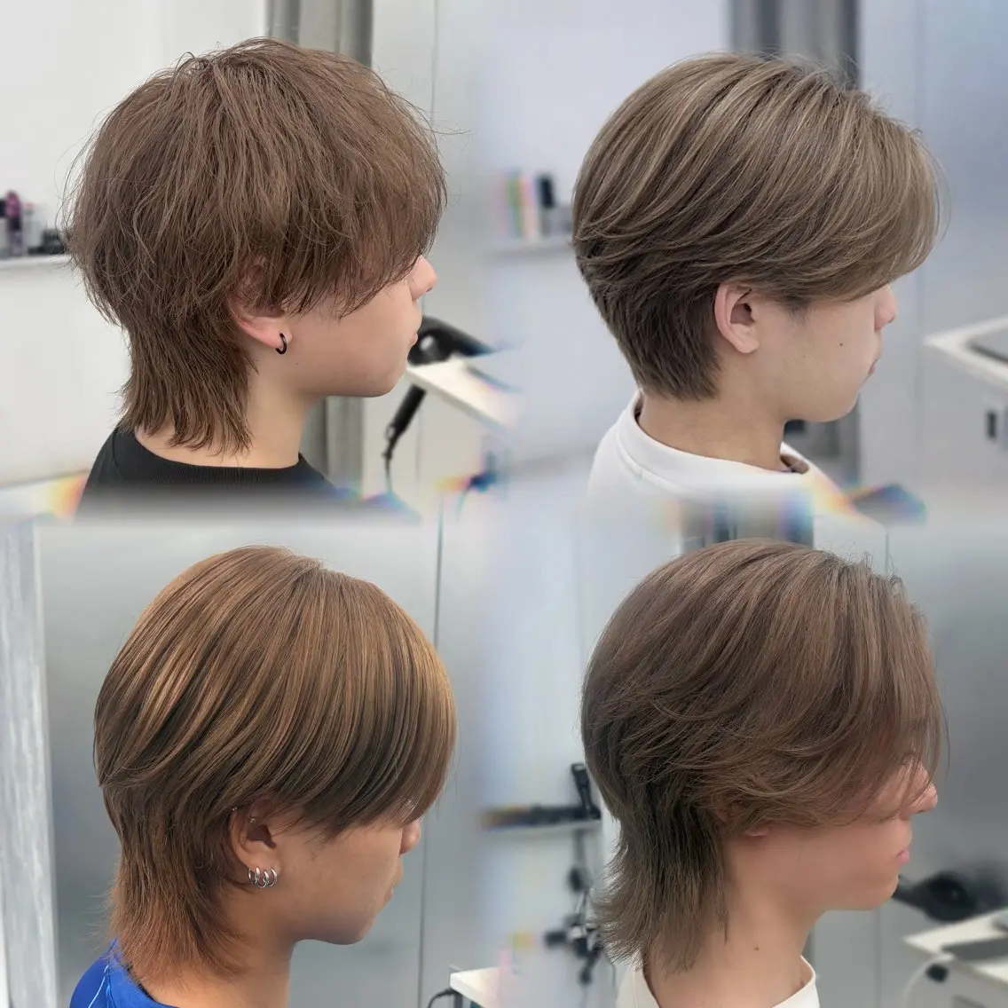 ミディアム カラー メンズ カット ヘアカラー トリートメント ʜᴀʀᴜᴋᴀ♱メンズ ウルフ/ブリーチのヘアスタイル