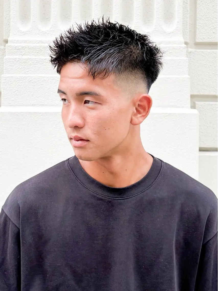 ショート メンズ アップバング カット 三宮メンズカット ヨシイッキのヘアスタイル