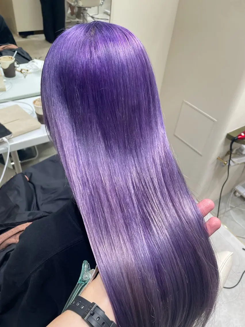 ロング カラー ブリーチ 透明感カラー ラベンダーカラー パープルカラー ヘアカラー トリートメント 髪質改善／ブリーチ/ 宮武　湧斗のヘアスタイル