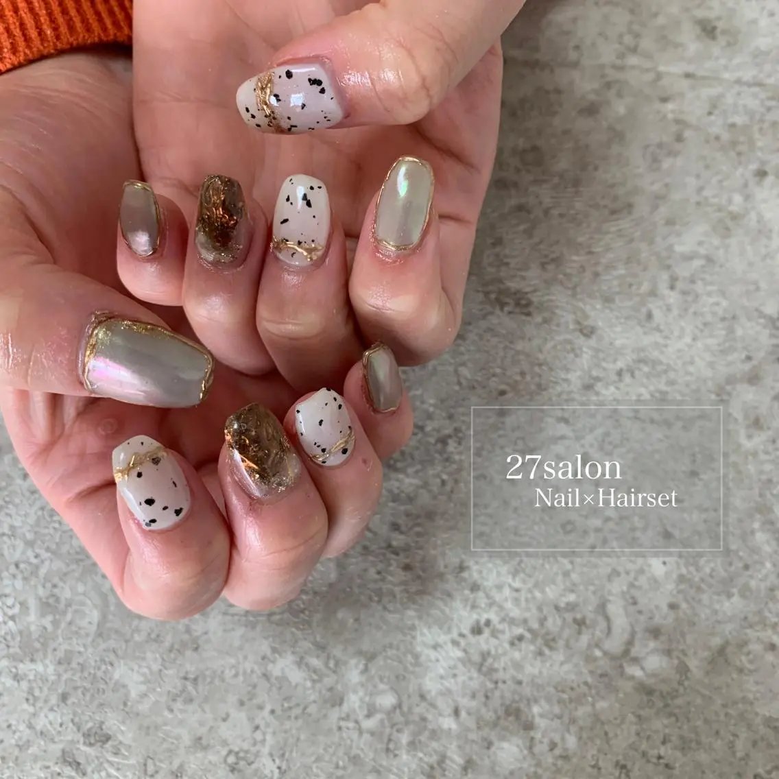 ネイル 成人式 ニュアンスネイル 27salon yuinaのネイルデザイン