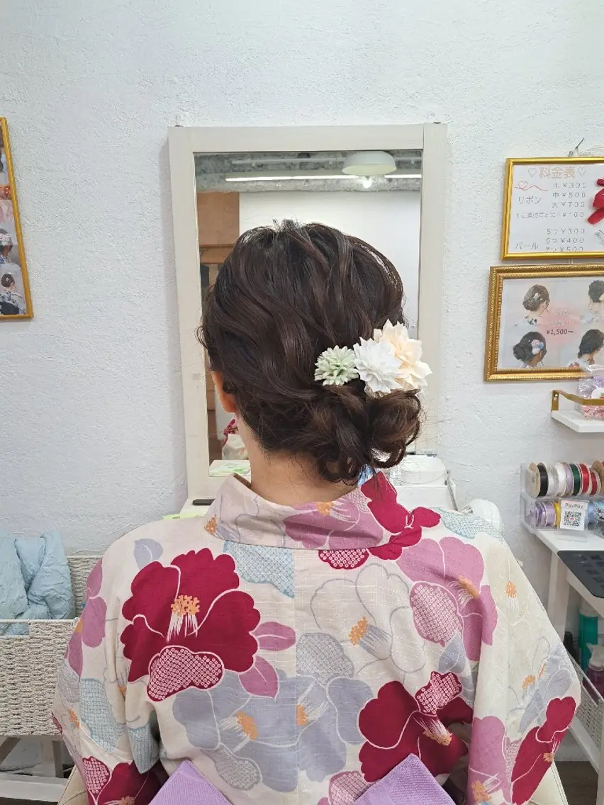 ロング ヘアアレンジ 着付け GLOSS心斎橋🌹 はるなのヘアスタイル