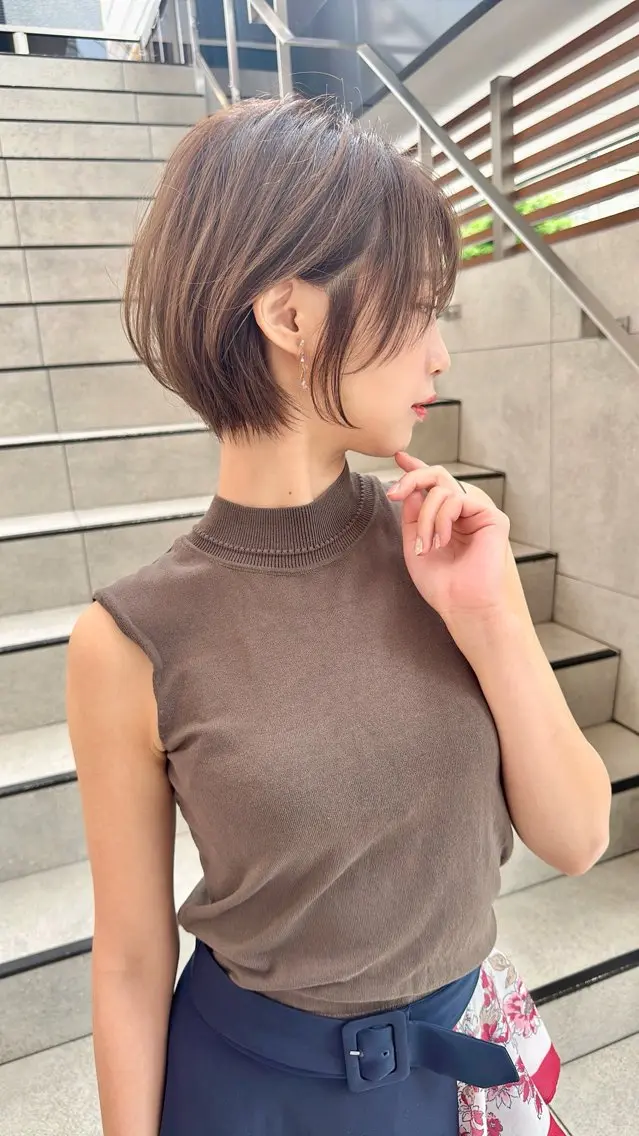 ショート カット 美髪縮毛矯正✨🫧 レイヤー川村利幸のヘアスタイル