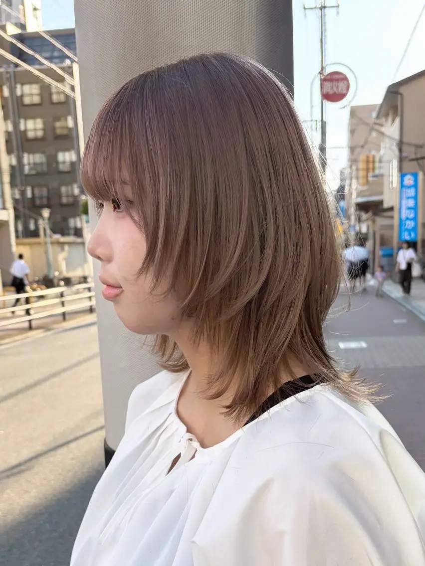 ミディアム レイヤーカット ウルフカット ウルフレイヤー みきゆうか🫧 大人可愛い製造機🫧のヘアスタイル