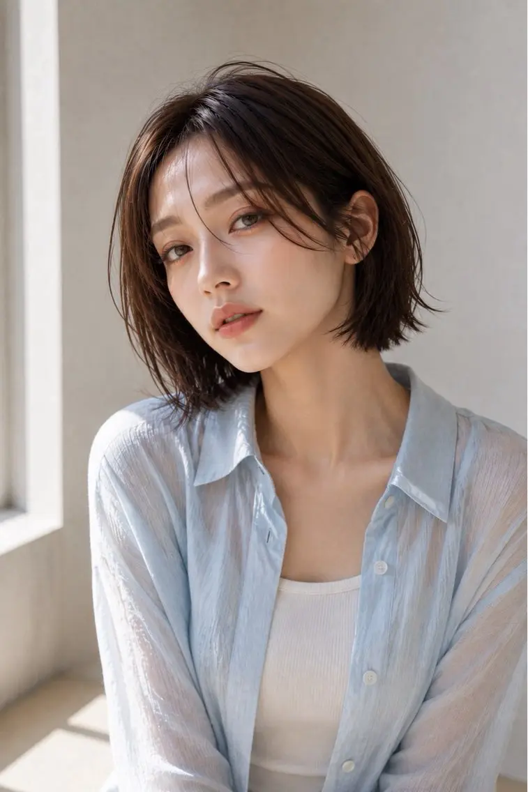 ショート カット 髪質改善/艶カラー /透明感/石田桃子のヘアスタイル