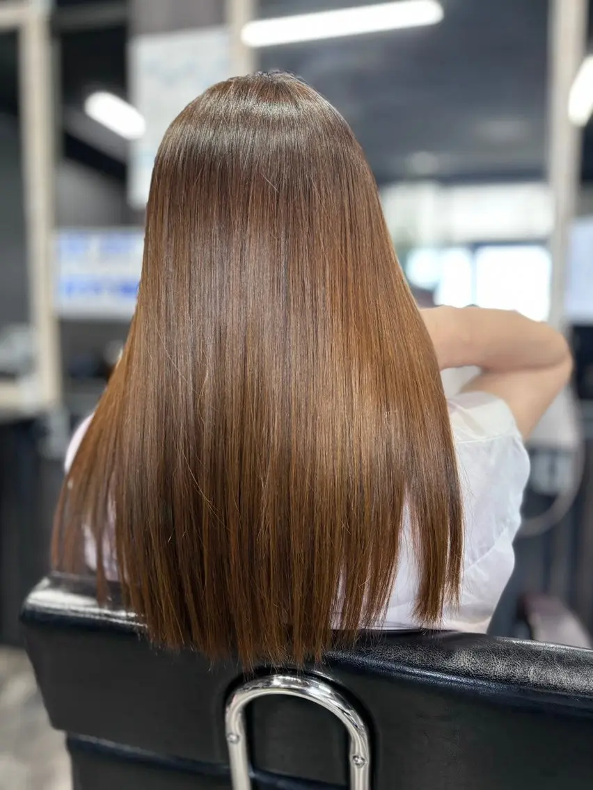 ロング 髪質改善 トリートメント カット ヘアカラー トリートメント 安田 恵のヘアスタイル