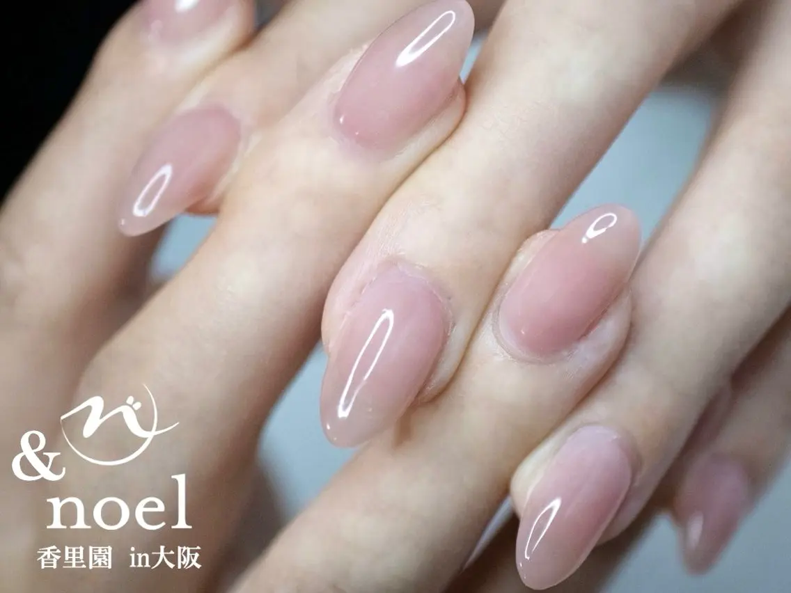 ネイル クリアネイル ピンク ハンドネイル ハンドケア Nailsalon &Noelのネイルデザイン