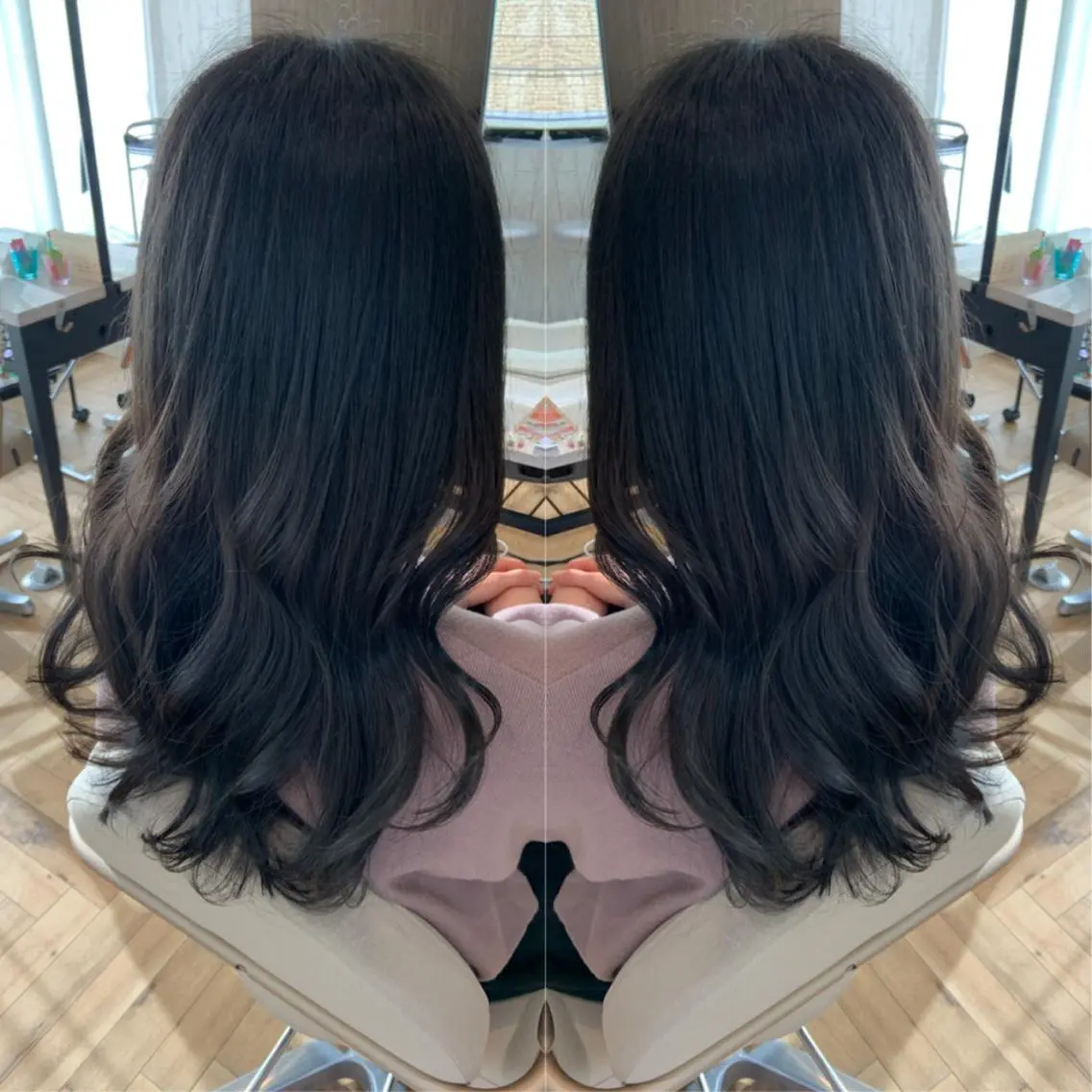 ロング カラー ヘアアレンジ 透明感カラー グレージュ カット ヘアカラー トリートメント 韓国hair🦋 Nanaのヘアスタイル