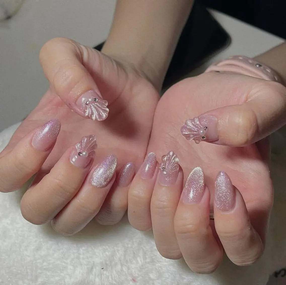 ネイル フレンチネイル ジェルネイル 韓国ネイル マグネットネイル マグネットフレンチ akina nailsのネイルデザイン