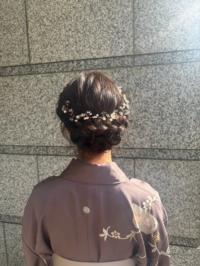 セミロング ヘアアレンジ ヘアセット ハイトーン/アレンジ 🎀アオイ🎀のヘアスタイル