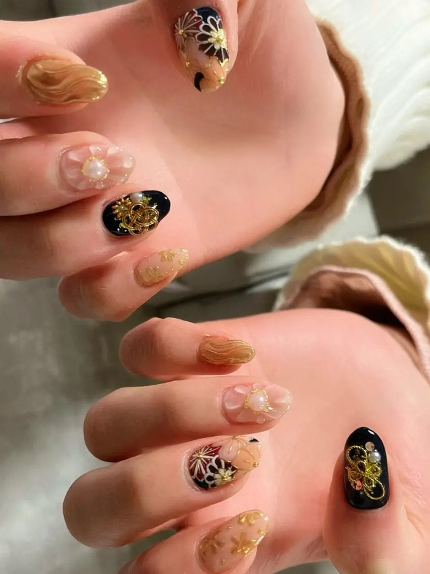 ネイル アートネイル 卒業式 持ち込み ハンドネイル Protea ❁⃘*.ﾟ清家 美穂のネイルデザイン