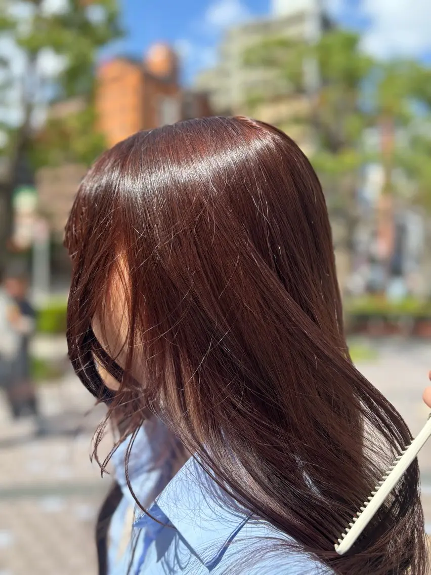 ロング カラー ブラウンカラー ピンクカラー ピンクブラウン 🧸似合わせデザイン ほそいけいこ🧸のヘアスタイル