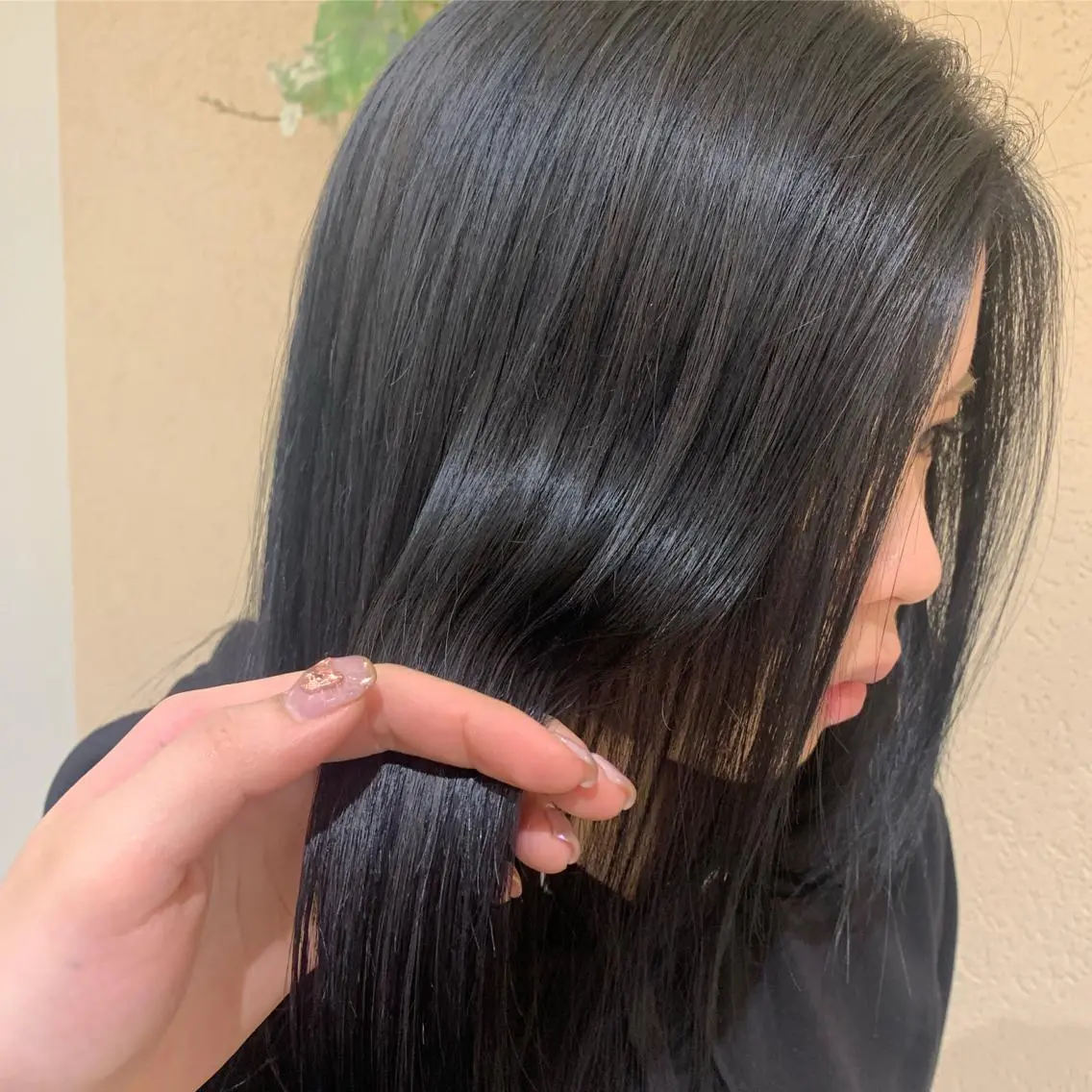 セミロング カラー アッシュ ネイビーカラー 𝒢𝒾𝓇𝓁𝓎 ⑅　𝓎𝓊𝓀𝒶のヘアスタイル