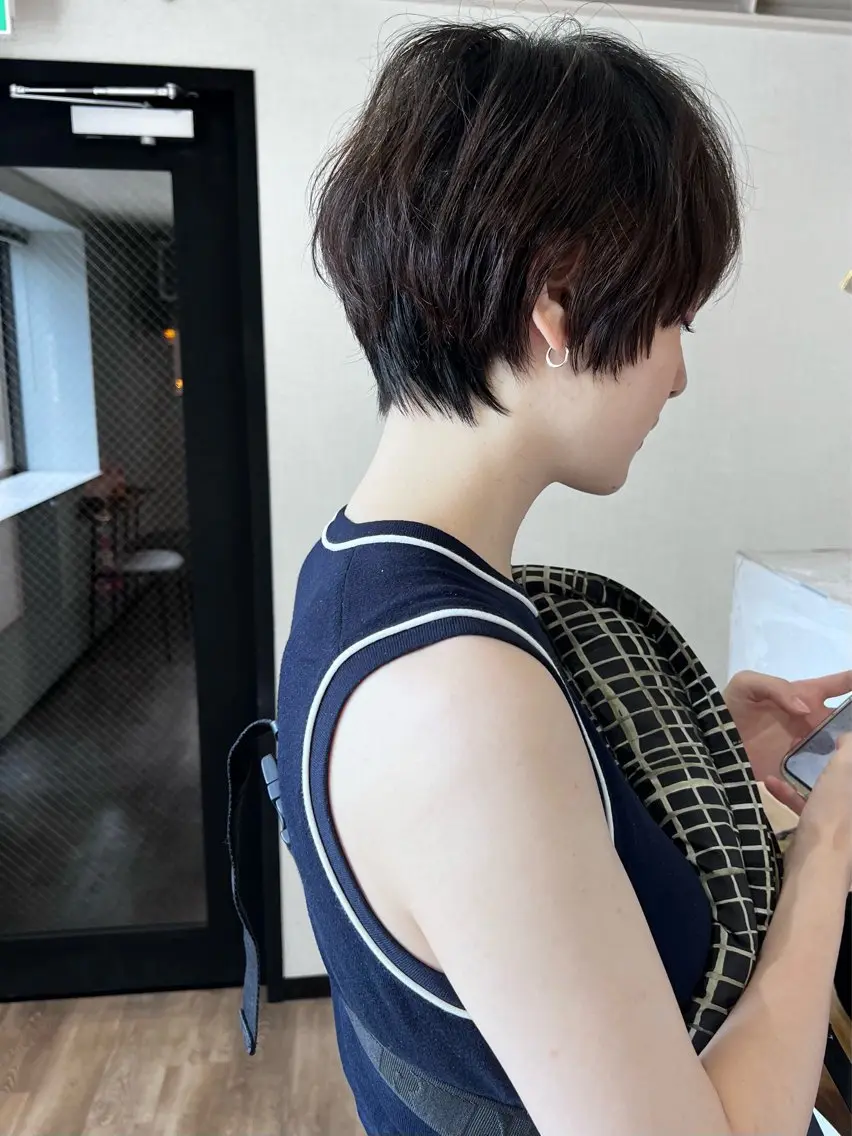 ショート カラー ショートヘア カット ヘアカラー トリートメント 🌱小顔魅せショート 髪質改善カラー/泉綺のヘアスタイル
