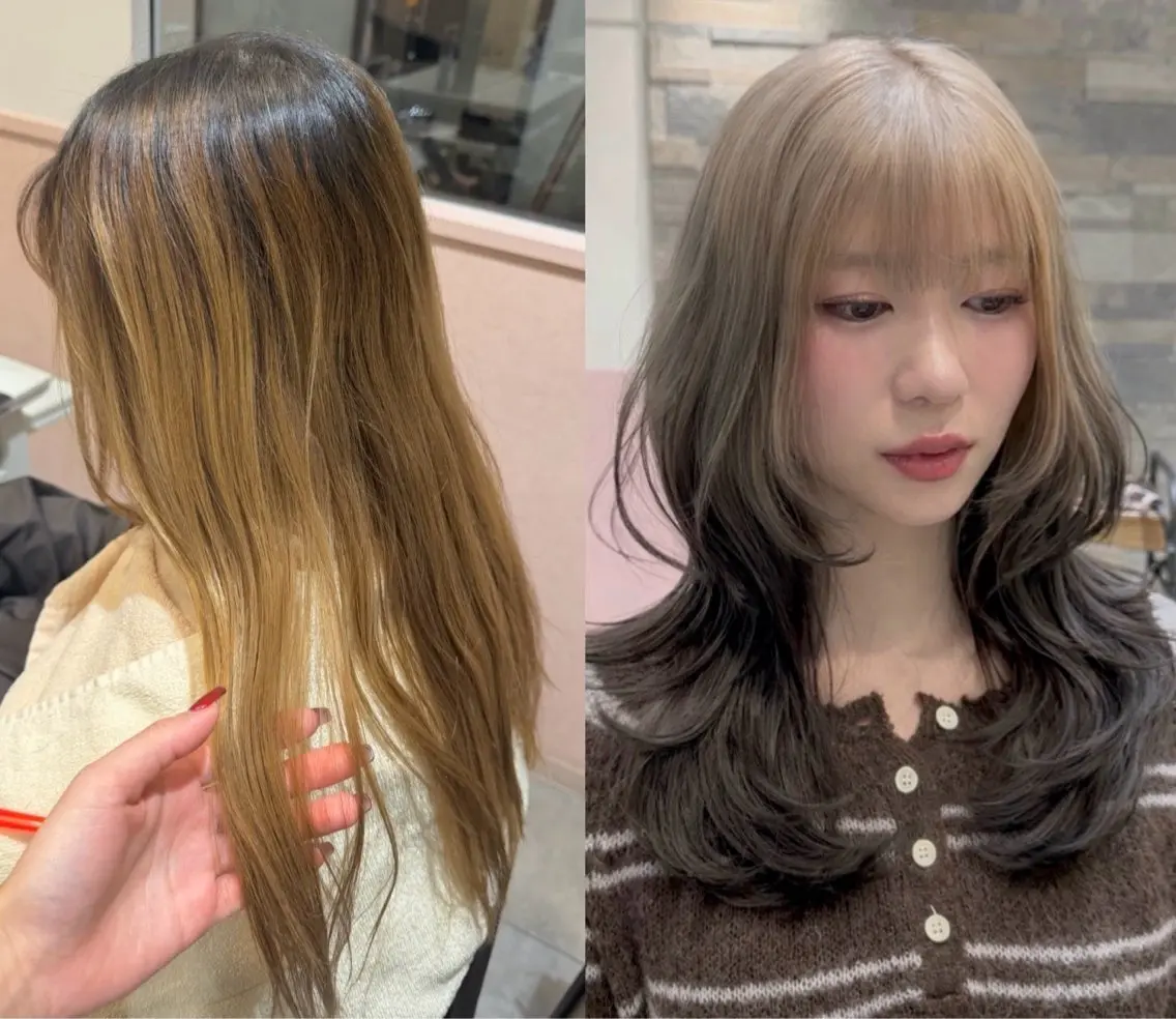 ヘアカラー レイヤー/艶カラー なんば/Manakaのヘアスタイル