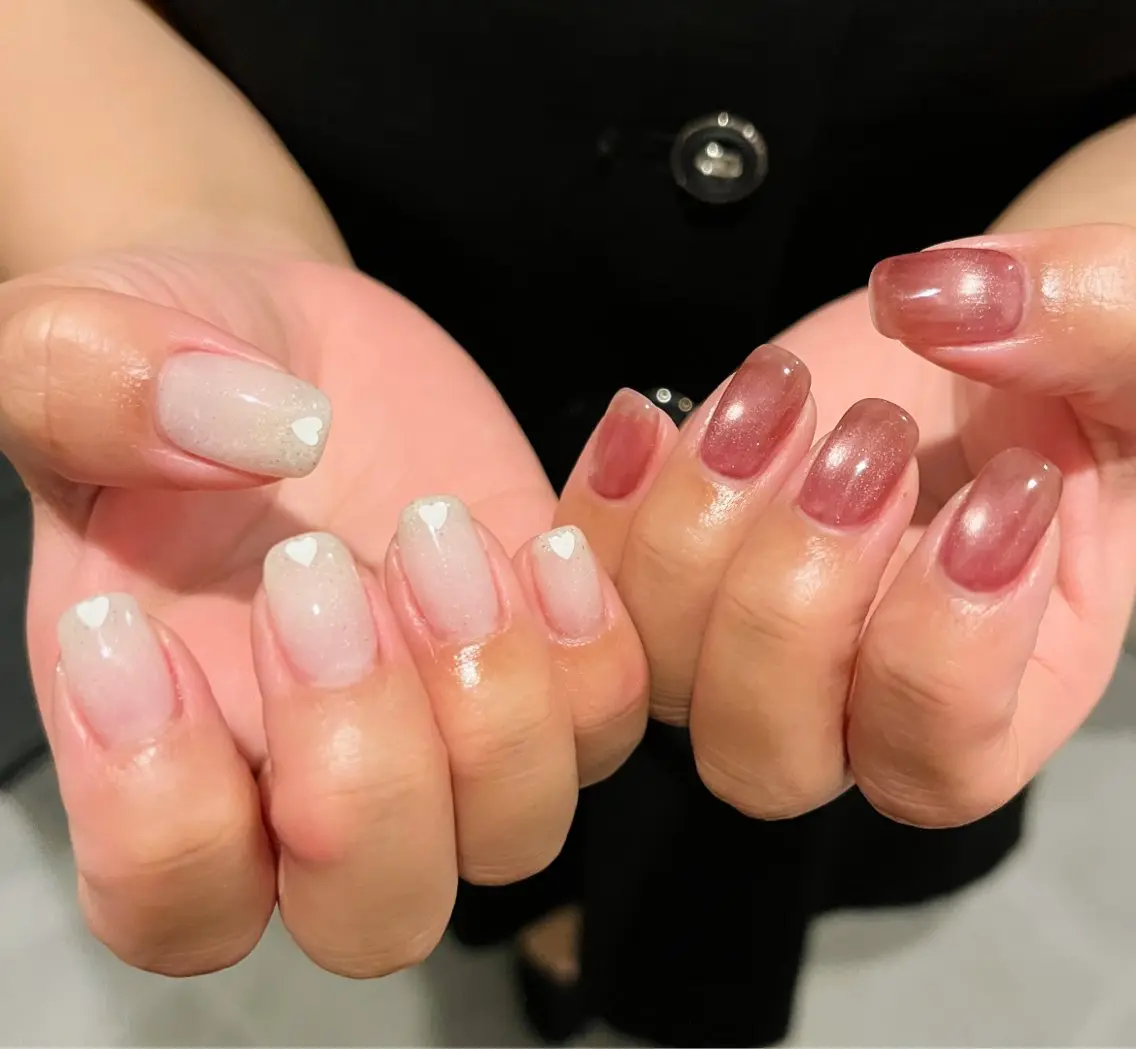 ネイル ハート マグネットネイル ハンドネイル HazeGrass NAILのネイルデザイン