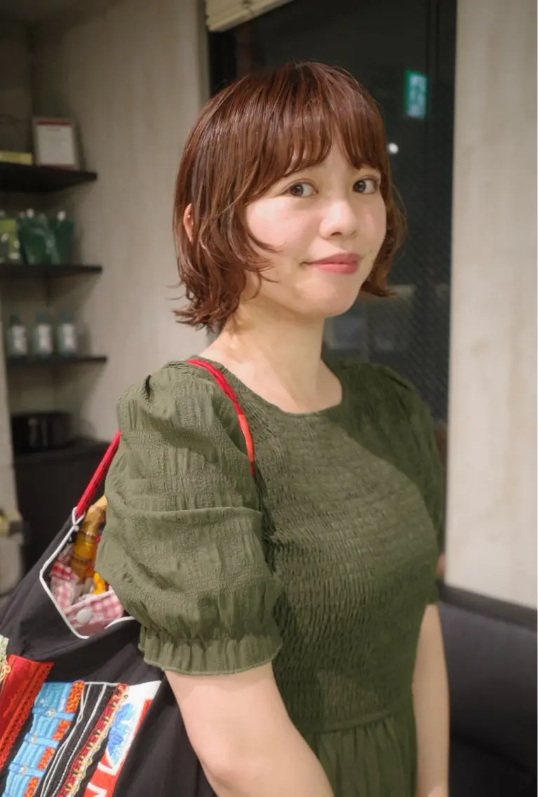 ミディアム パーマ ミディアムパーマ ボブ 小顔カット カット パーマ 🌿ボブ＆パーマ 太田 カイト🌿のヘアスタイル