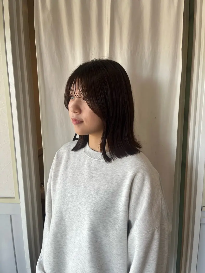 セミロング カット ヘアカラー トリートメント 金沢市/美容師/ 岡島由希美のマツエク・マツパデザイン