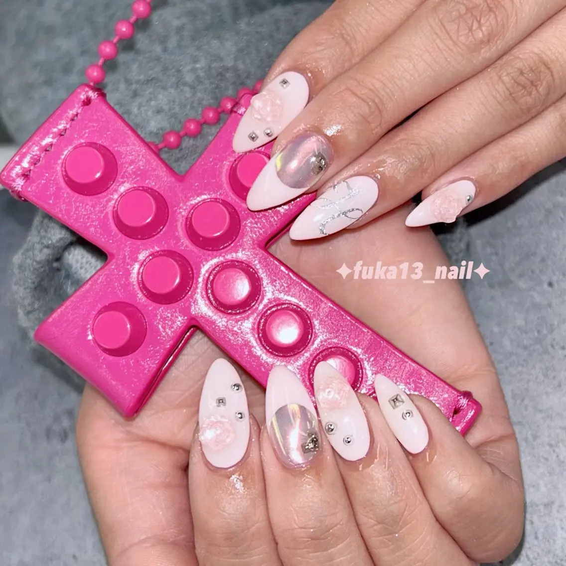ネイル フレンチネイル ガーリー 韓国ネイル ピンク 春ネイル ハンドネイル Nail♡Fuka. /6月予約受付中のネイルデザイン
