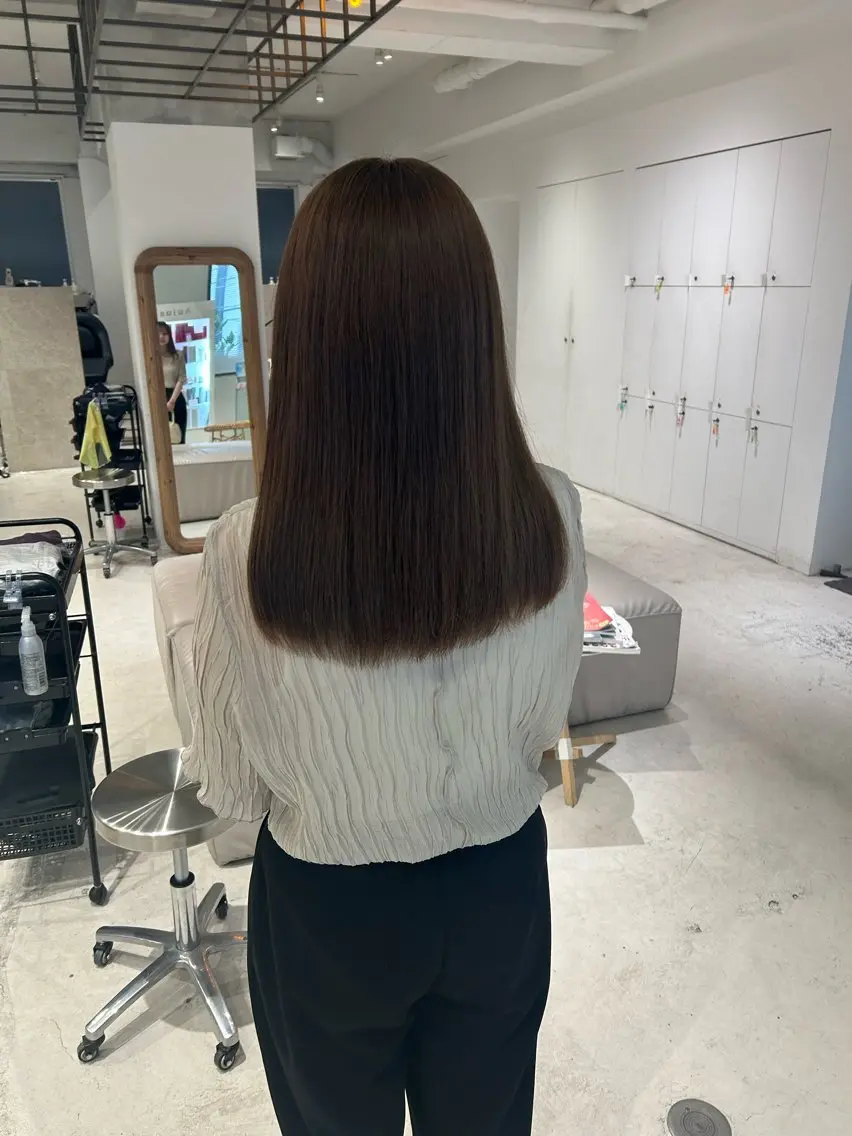 ロング カラー カット ヘアカラー トリートメント 透明感カラー🫧 nanohaのヘアスタイル