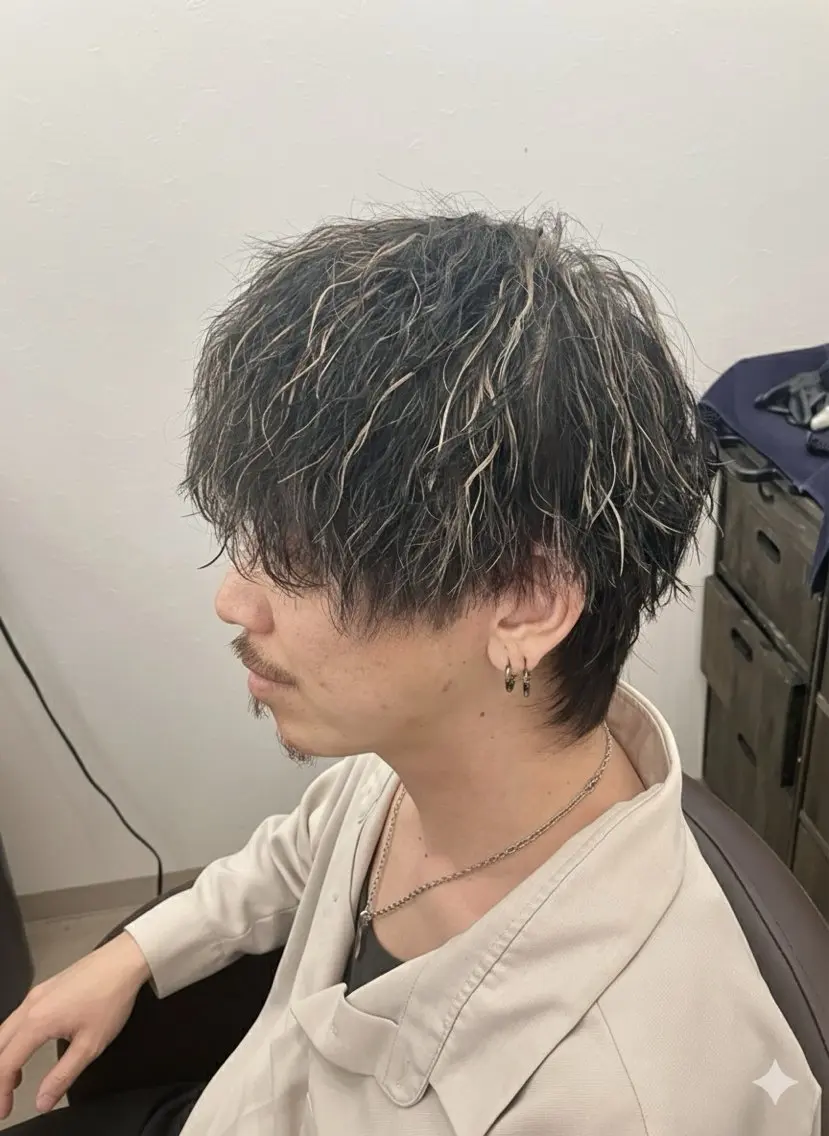 カラー パーマ メンズ カット ヘアカラー パーマ SALOWIN高崎店 /湯浅泳作のヘアスタイル