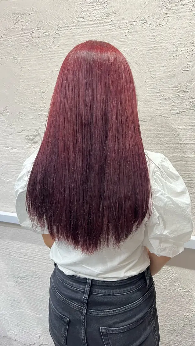 ロング カラー ブリーチ レッドカラー 🎀shell吉祥寺 ナオ🧸のヘアスタイル
