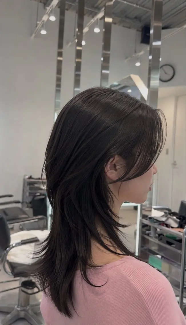 ロング 顔周りカット レイヤーカット 菅野 智敬のヘアスタイル