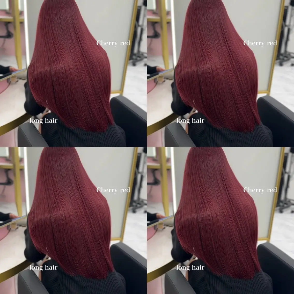 ロング カラー ブリーチ ボルドーカラー ブリーチなしカラー momo /ブリーチなしピンクのヘアスタイル