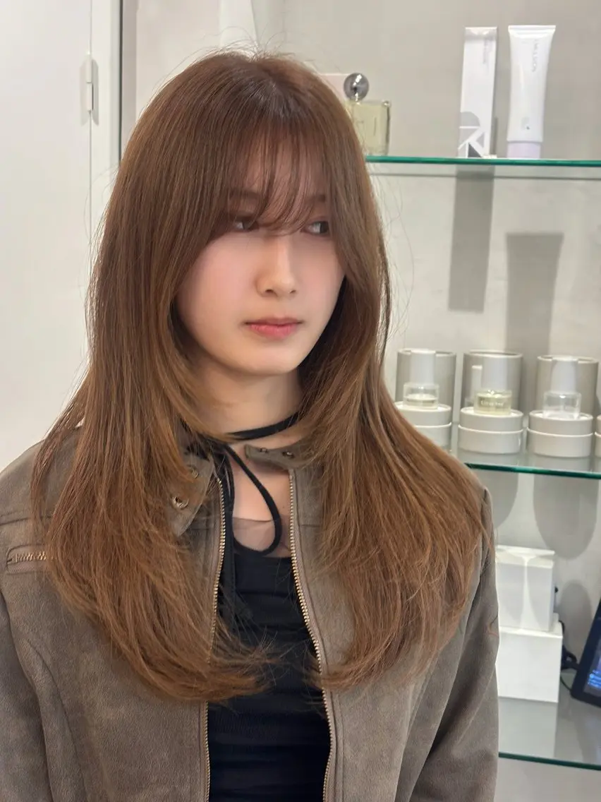 ロング カラー レイヤーカット🍒韓 国ヘア🍒ひかりのヘアスタイル